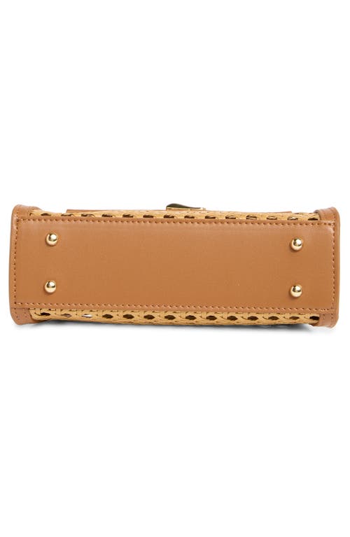 Jw Pei Elise Faux Woven Top Handle Bag In Brown