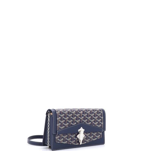 Pre-owned Goyard Goyard Duchesse Marie-caroline Bag Coated Canvas Small In Blue