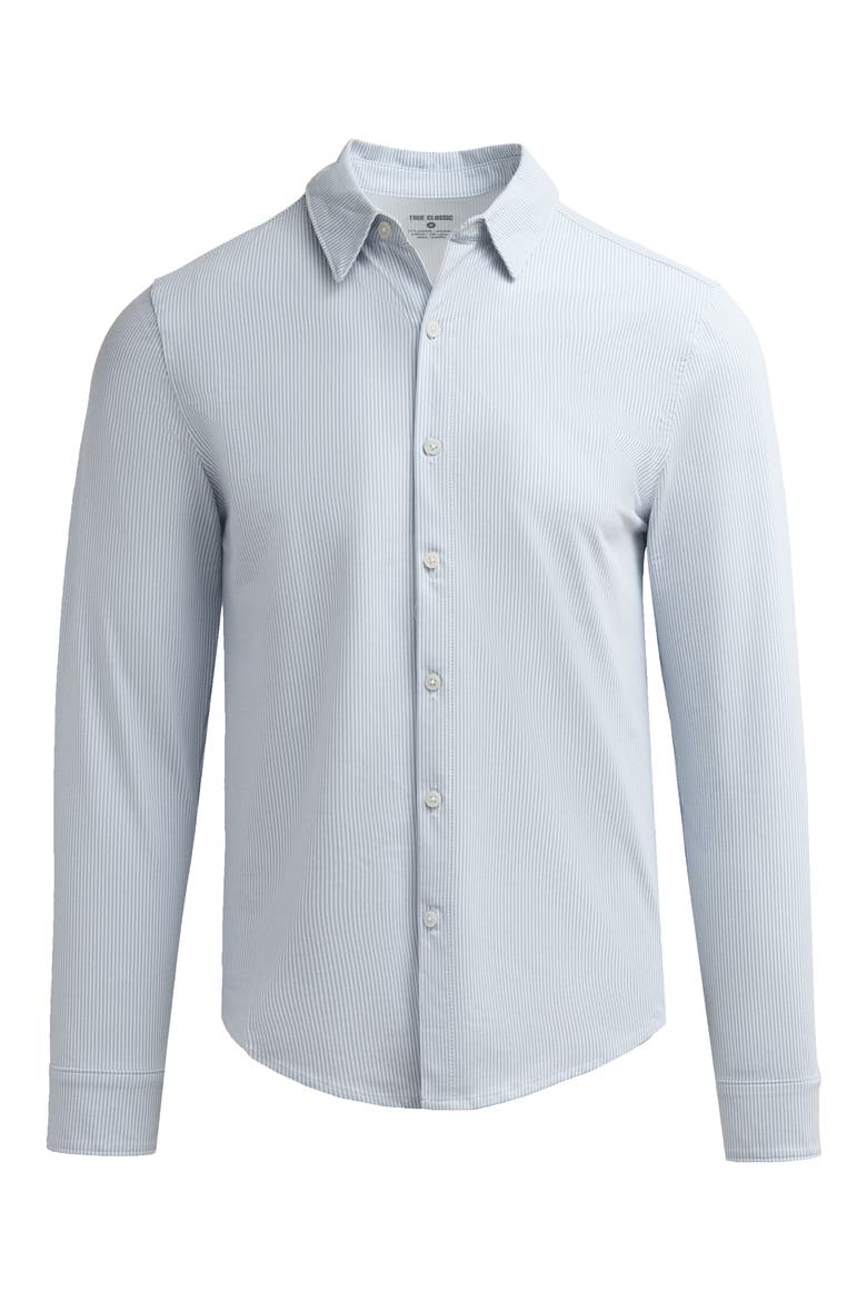 Stripe Stretch Oxford Performance Button-Up Shirt, Alternate, color, STEEL STRIPE