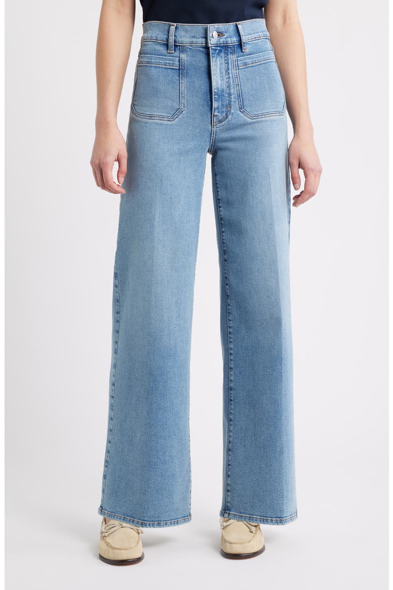 Le Slim Palazzo Patch Pocket High Waist Wide Leg Jeans, Main, color, DIVERGE