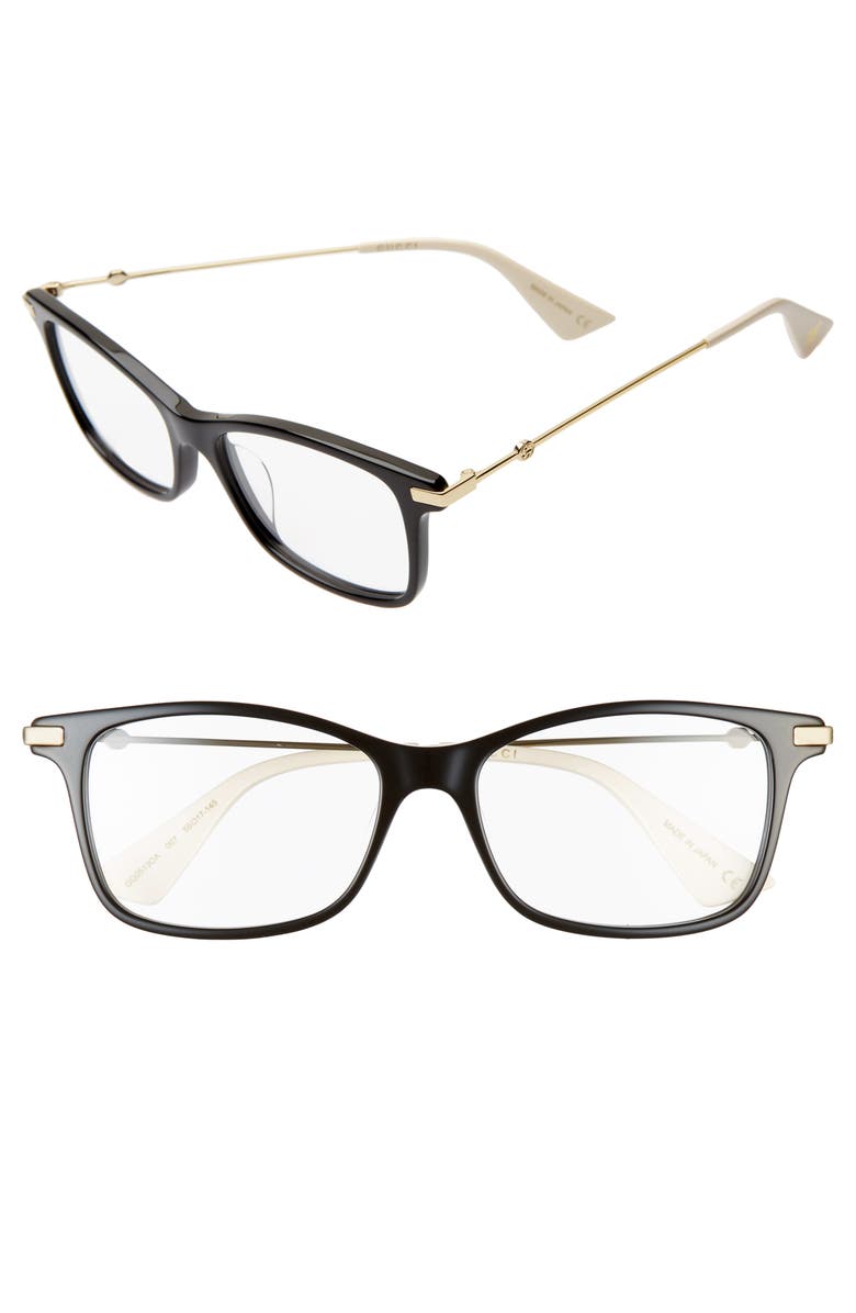 Gucci 55mm Square Optical Glasses, Main, color, 