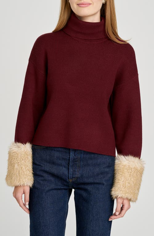 Wayf Rebecca Turtleneck Sweater In Burgundy