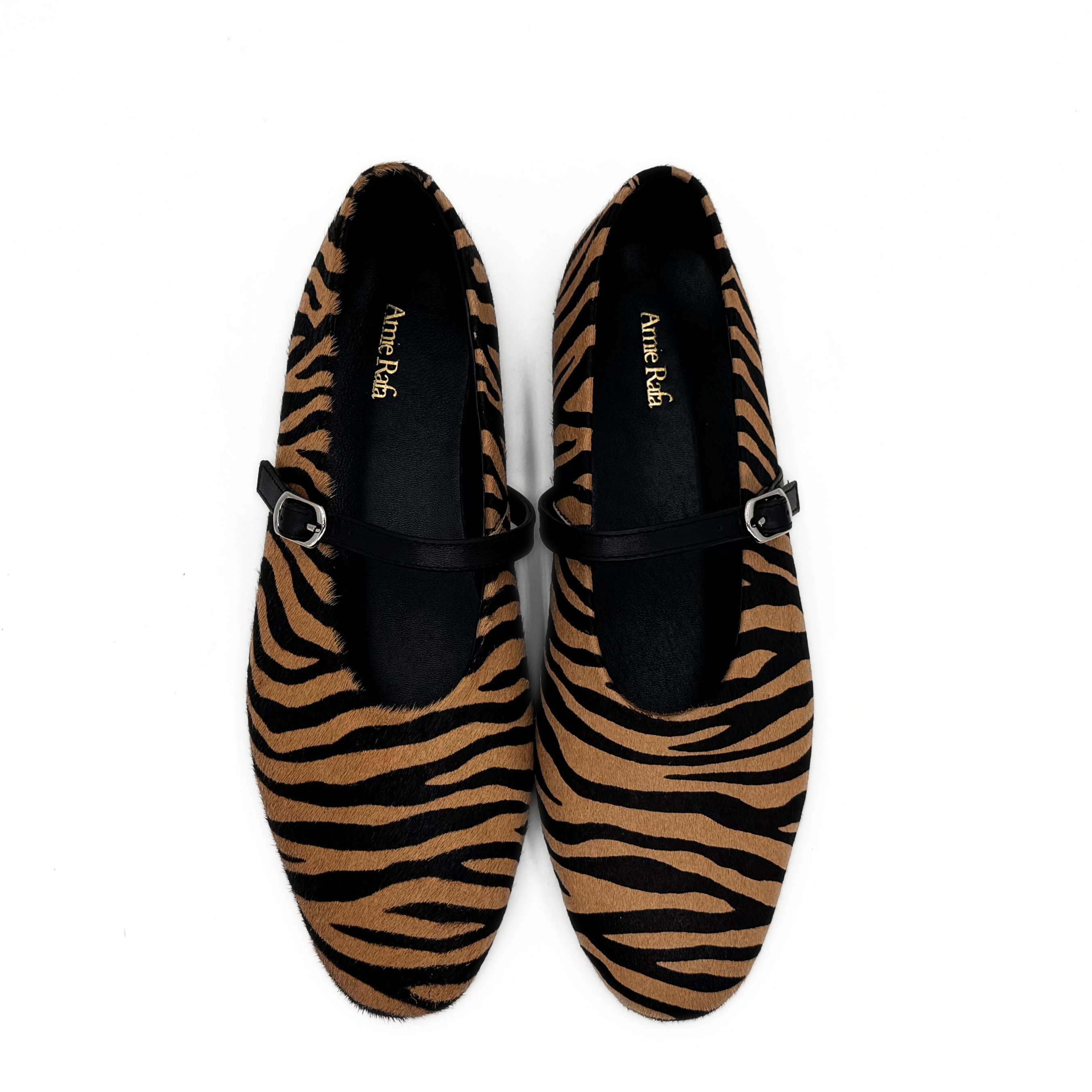 Lori Zebra Mary Jane Flats, Alternate, color, Beige