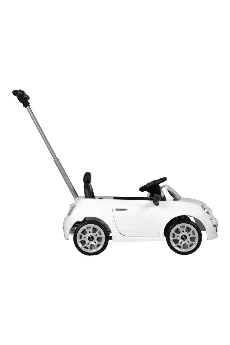 Fiat 500 Push Car with Handle, Alternate, color, WHITE