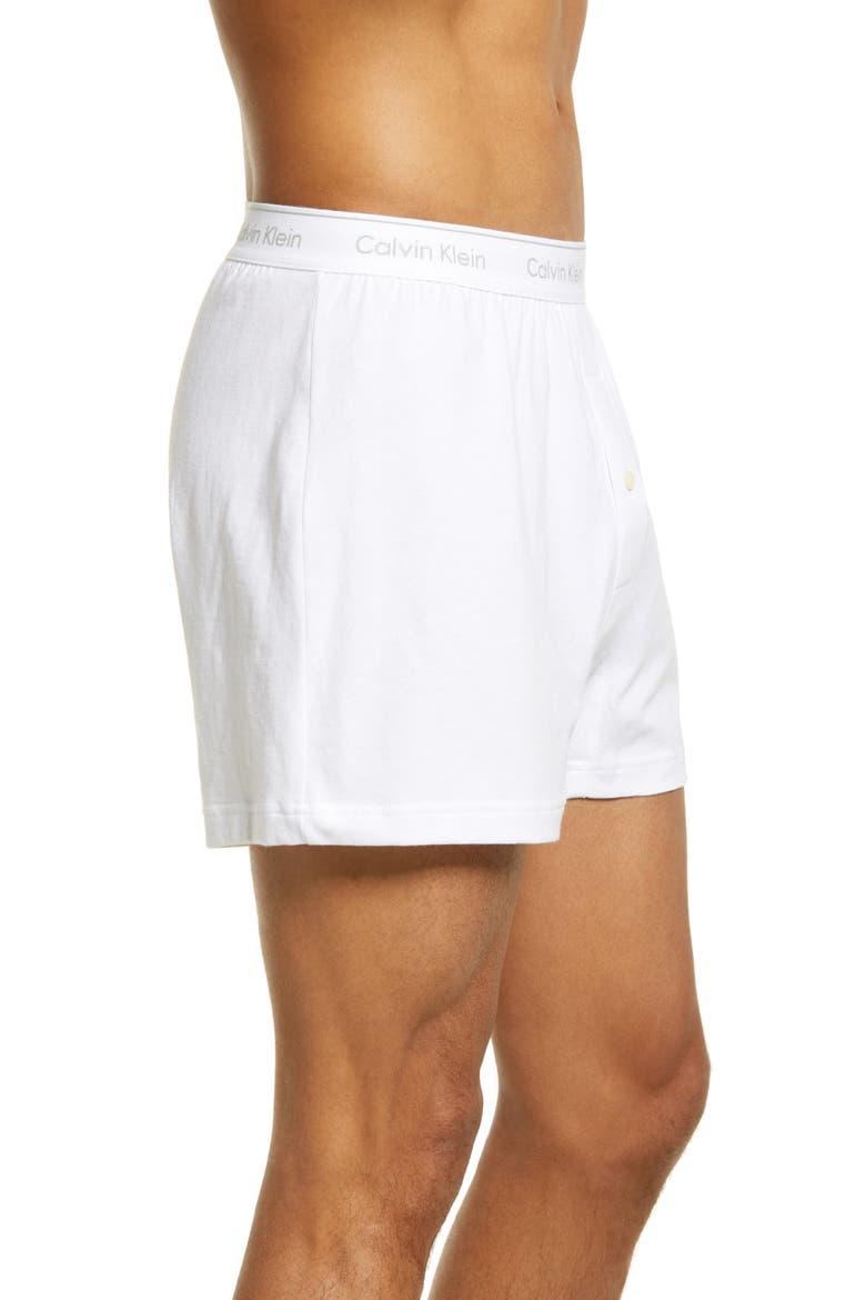 3-Pack Knit Cotton Boxers, Alternate, color, WHITE