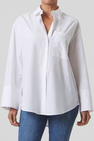 Franne Golde Oversized Cotton Poplin Button-Up Shirt