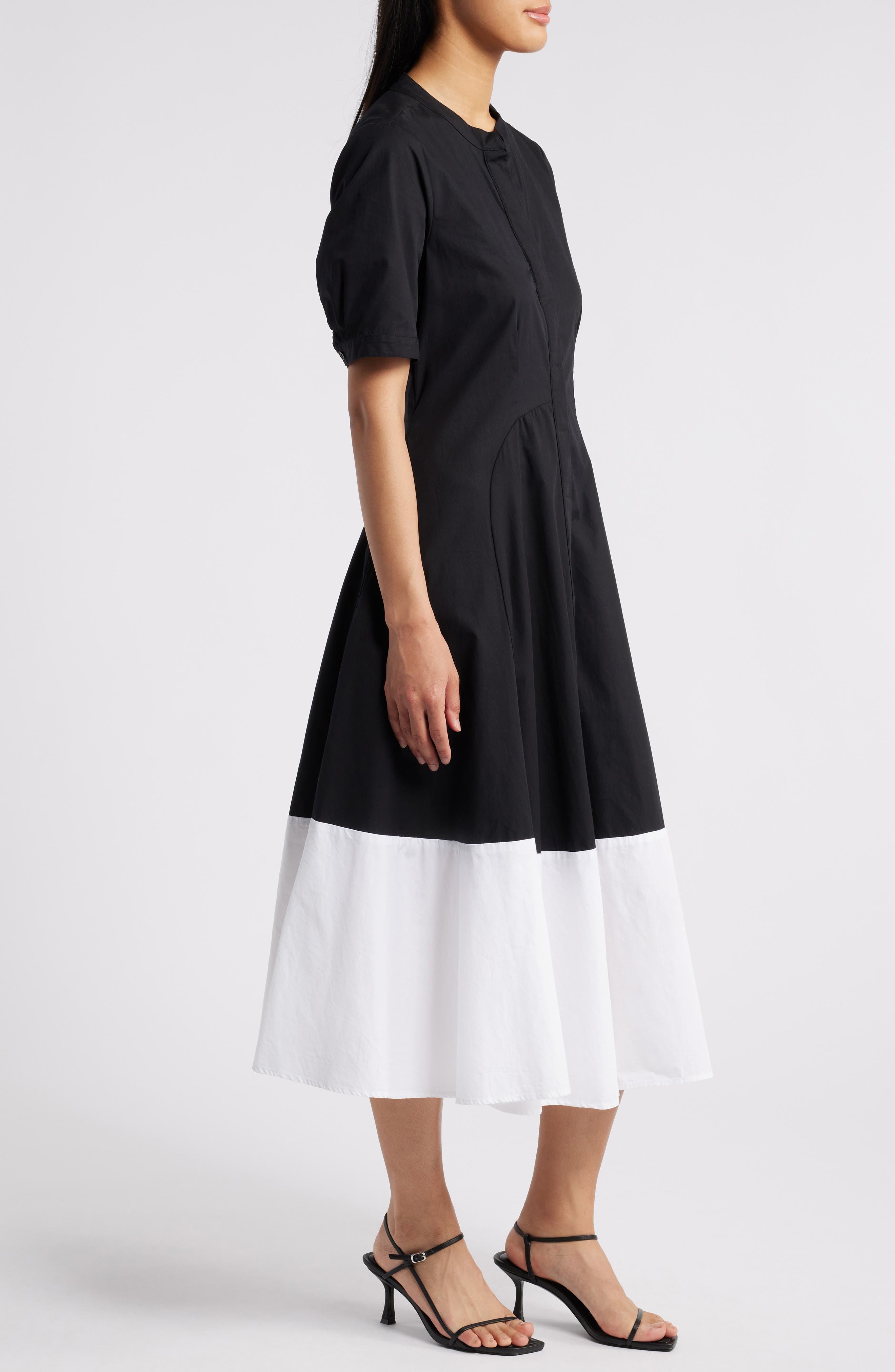 Halogen Women's Front Seam A-Line Midi Dress - Green