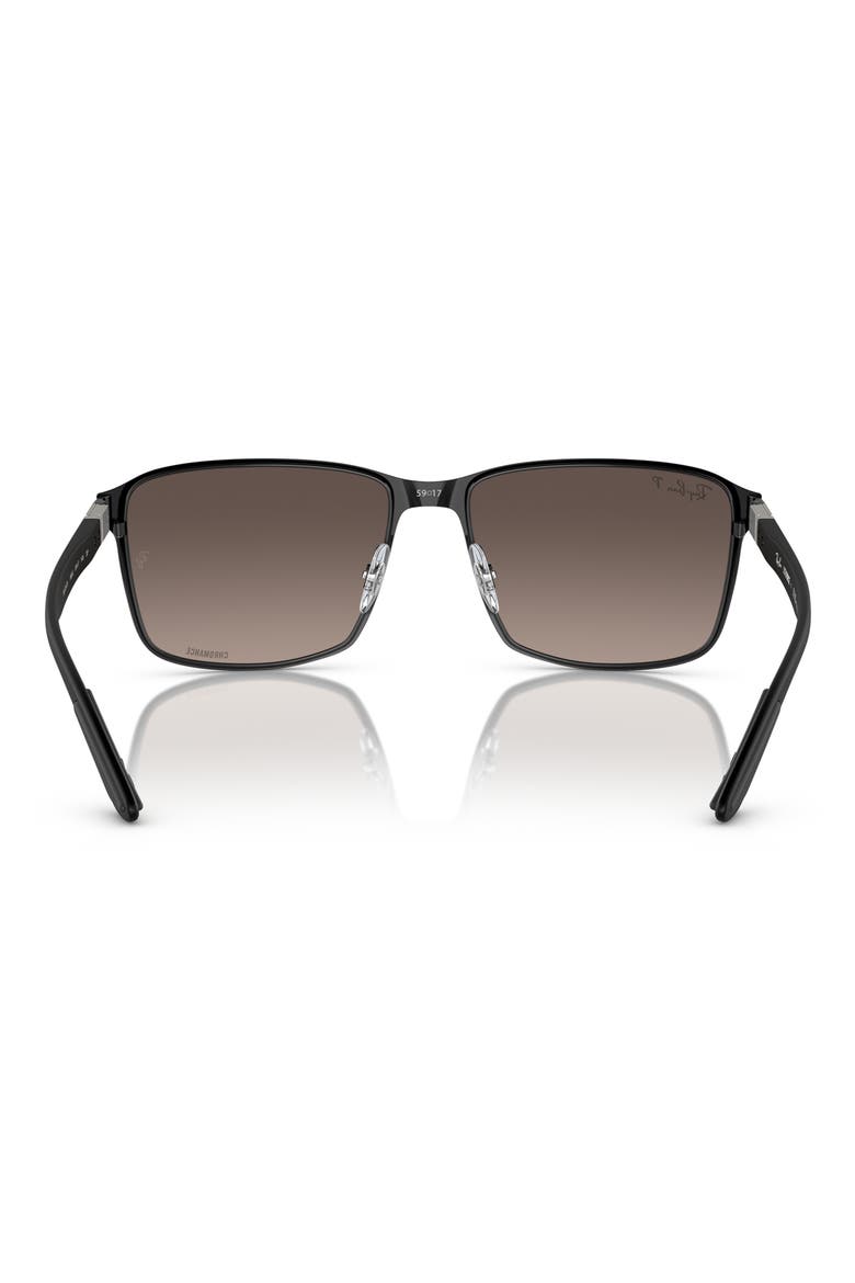 Chromance 55mm Polarized Square Sunglasses, Alternate, color, BLACK/GREY