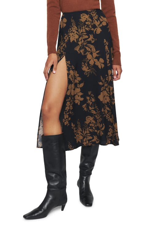 Zoe Side Slit Midi Skirt