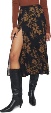 Reformation Zoe Side Slit Midi Skirt