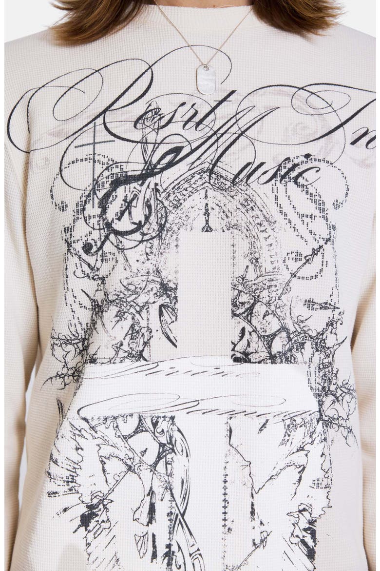 Rest in Music Graphic Cotton Waffle Knit T-Shirt, Alternate, color, BEIGE