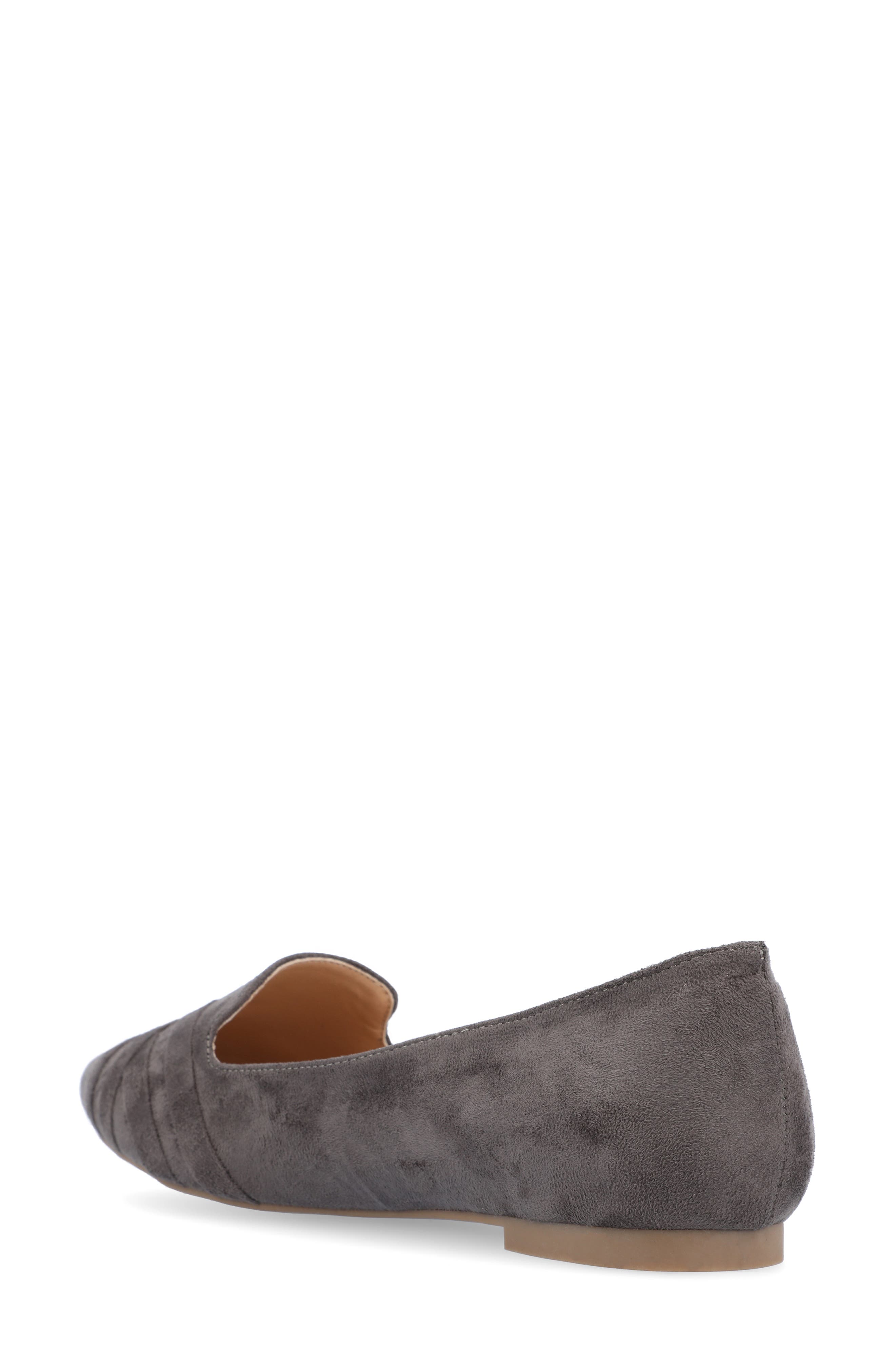 Journee Collection Mindee Crisscross Toe Flat - Wide Width Available, Alternate, color, Grey