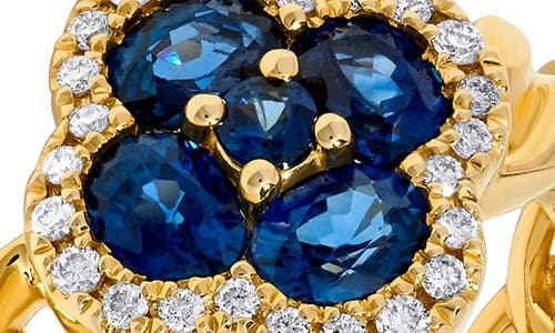 H.j. Namdar Sapphire & Diamond Flower Curb Link Ring