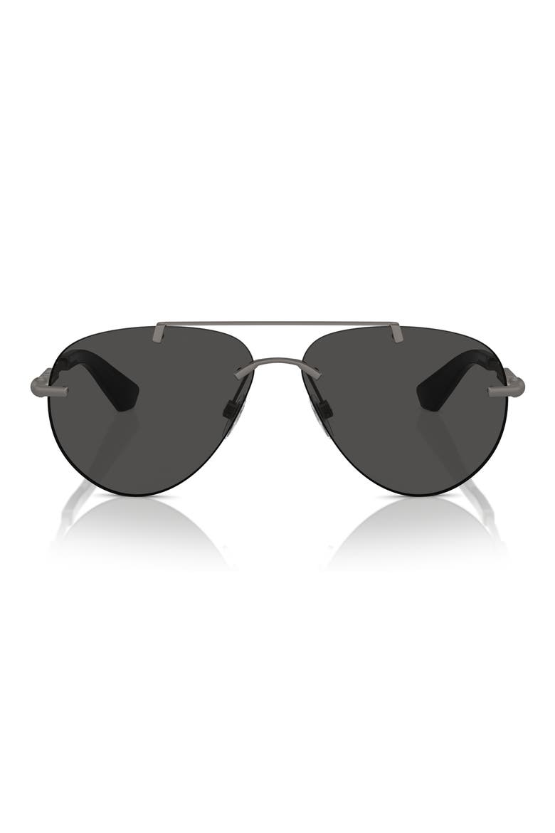 60mm Pilot Sunglasses, Alternate, color, DARK GREY