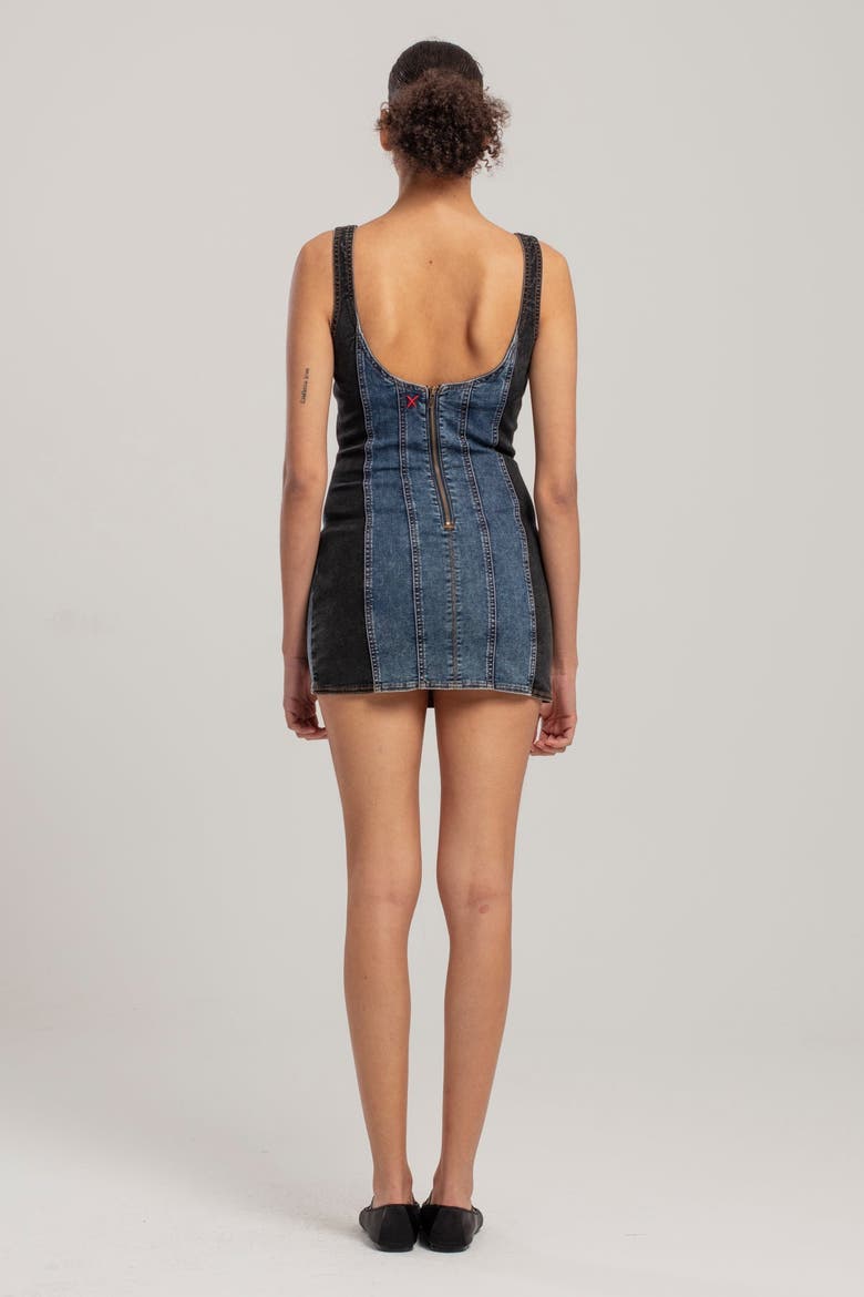 Free Heaven Two Color Denim Dress, Alternate, color, blue