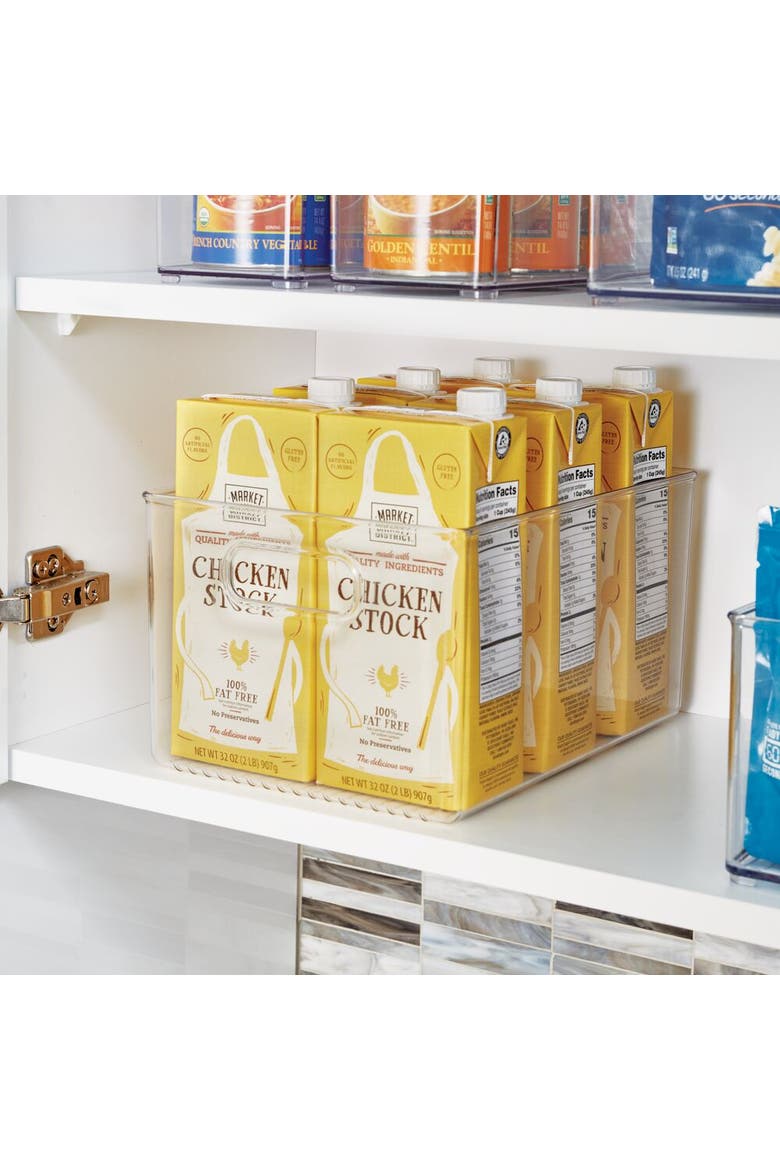 Pantry Organizer Bins with Handles - Storage Bins for Cabinets or Fridge - Set of 4 - Clear, Alternate, color, Clear