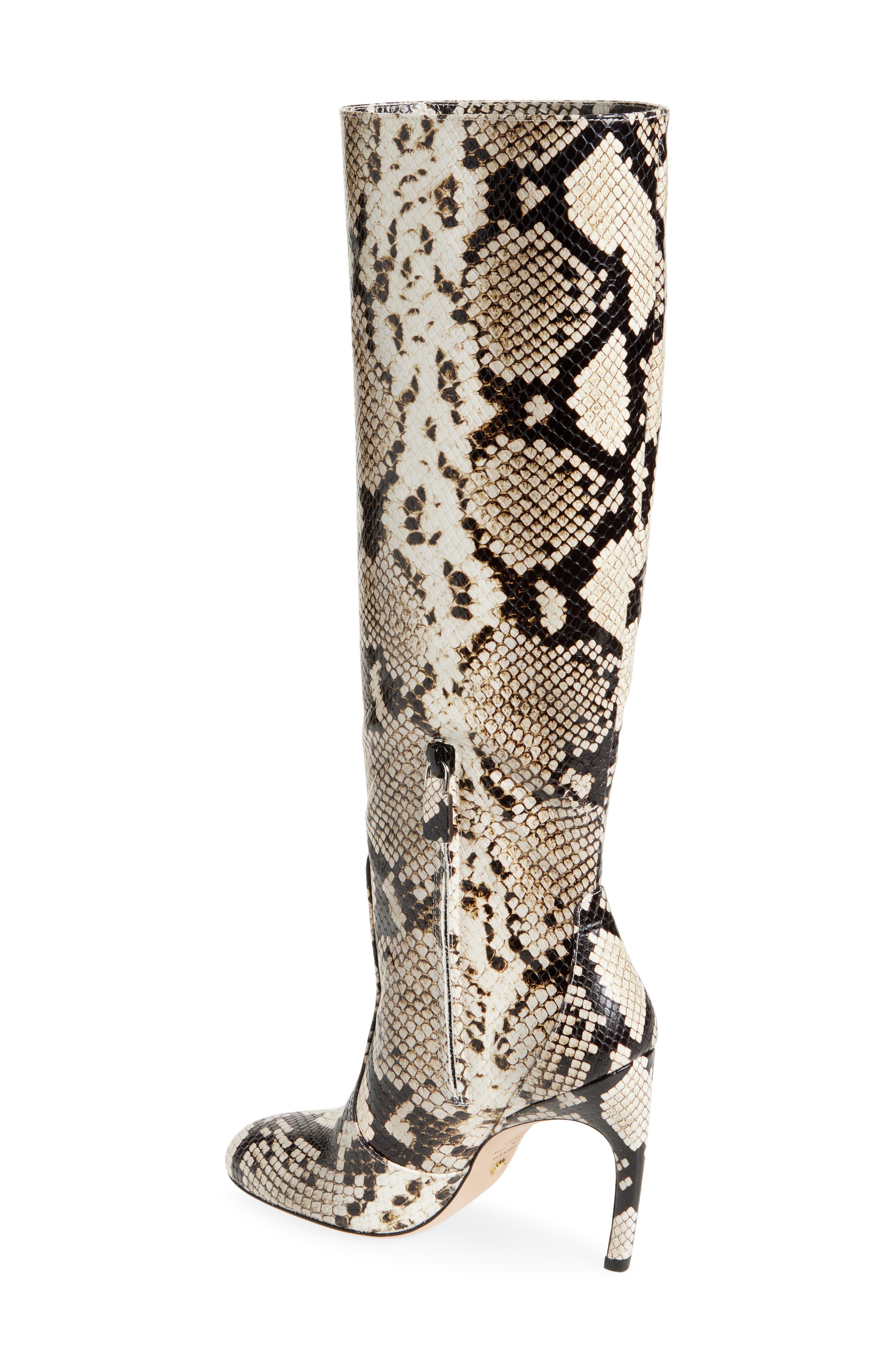Stuart Weitzman Snakeskin Embossed Slouch Boot, Alternate, color, 