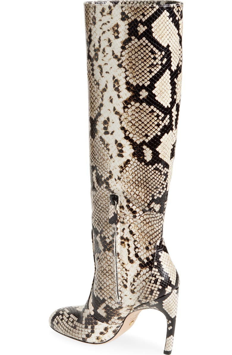 Stuart Weitzman Snakeskin Embossed Slouch Boot, Alternate, color, Cream/ Oat