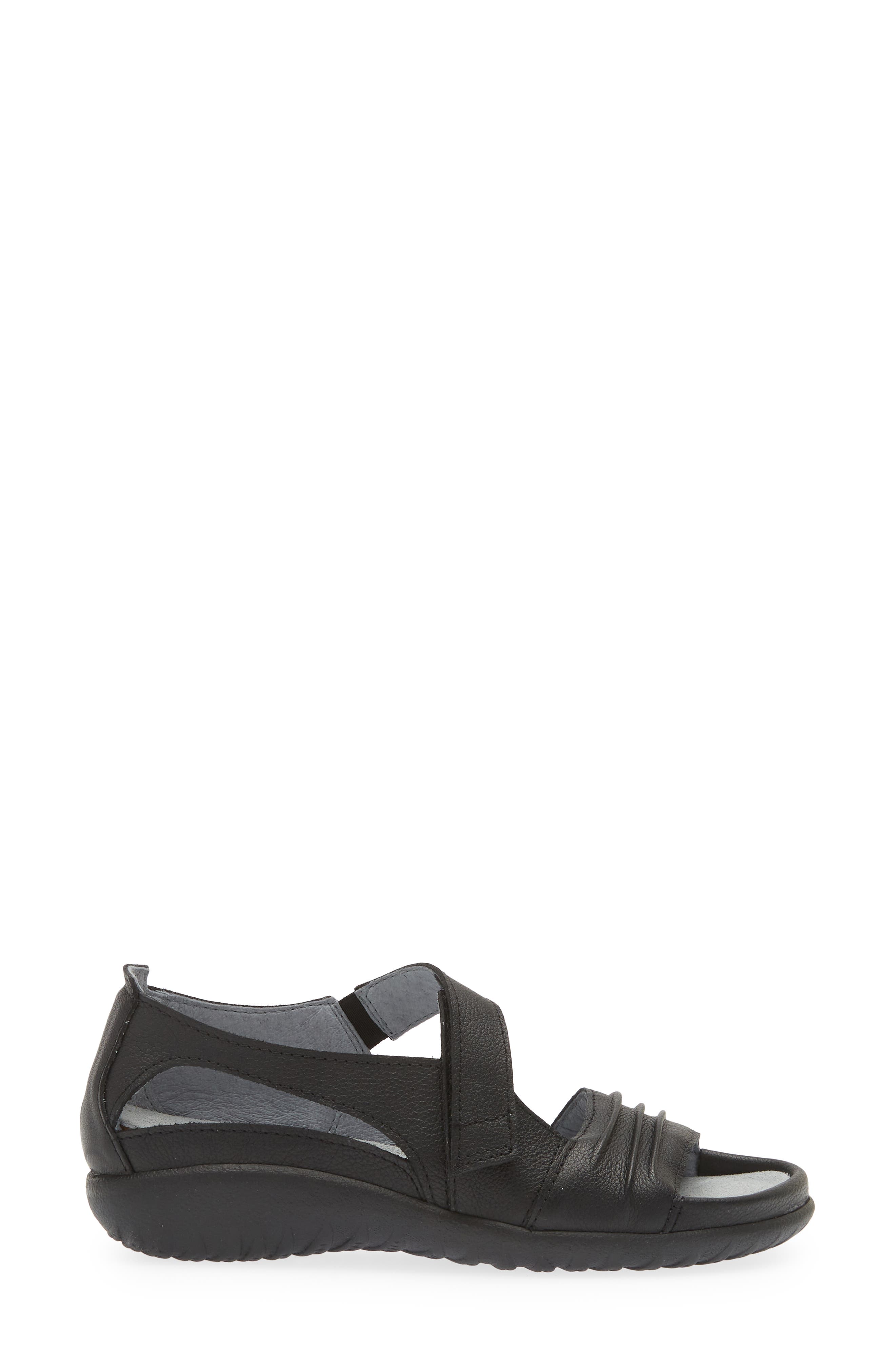 Naot 'Papaki' Sandal, Alternate, color, Soft Black Leather
