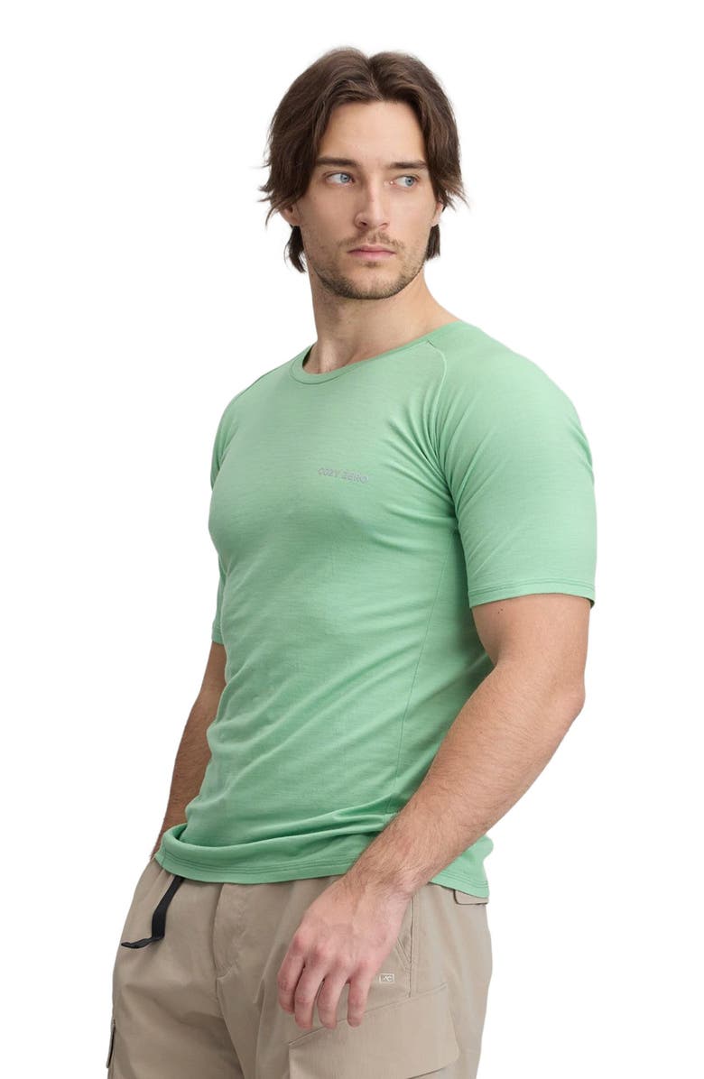 COZY ZERO Men's 100% Merino Reglan Tee, Alternate, color, Apple Green