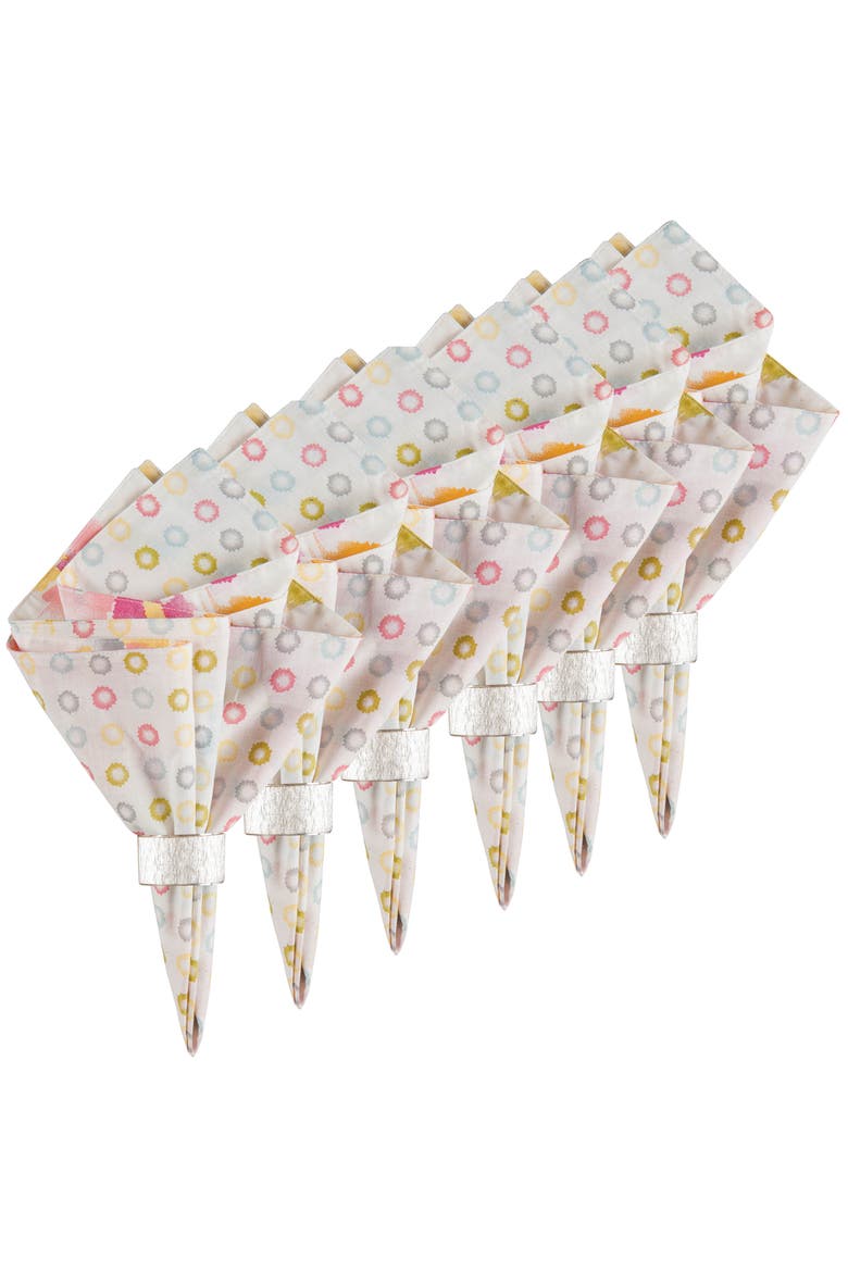 Sasha Colorful Woven Cotton Napkins Set of 6 for Dining & Kitchen, Alternate, color, Pink