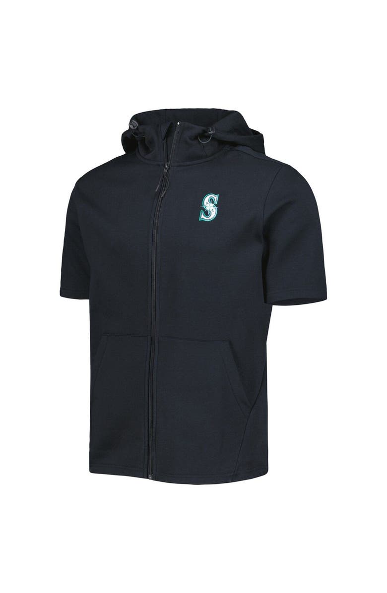 LEVELWEAR Men's Levelwear Black Seattle Mariners Recruit Full-Zip Short Sleeve Hoodie, Alternate, color, 