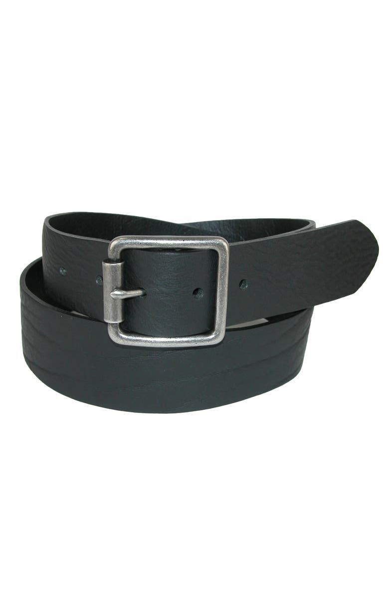 The British Belt Company Men's Ravens Italian Leather Center Bar Buckle Belt, Main, color, 