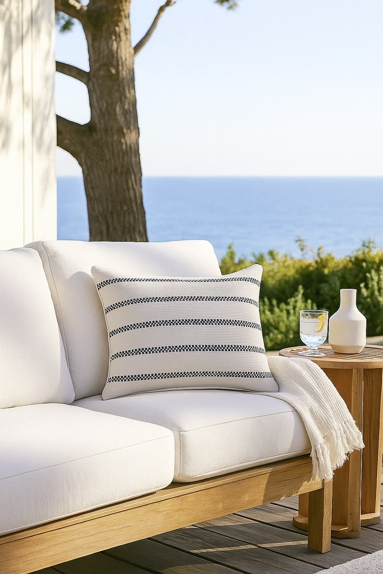 Regatta Stripe Pillow, Alternate, color, Navy Blue