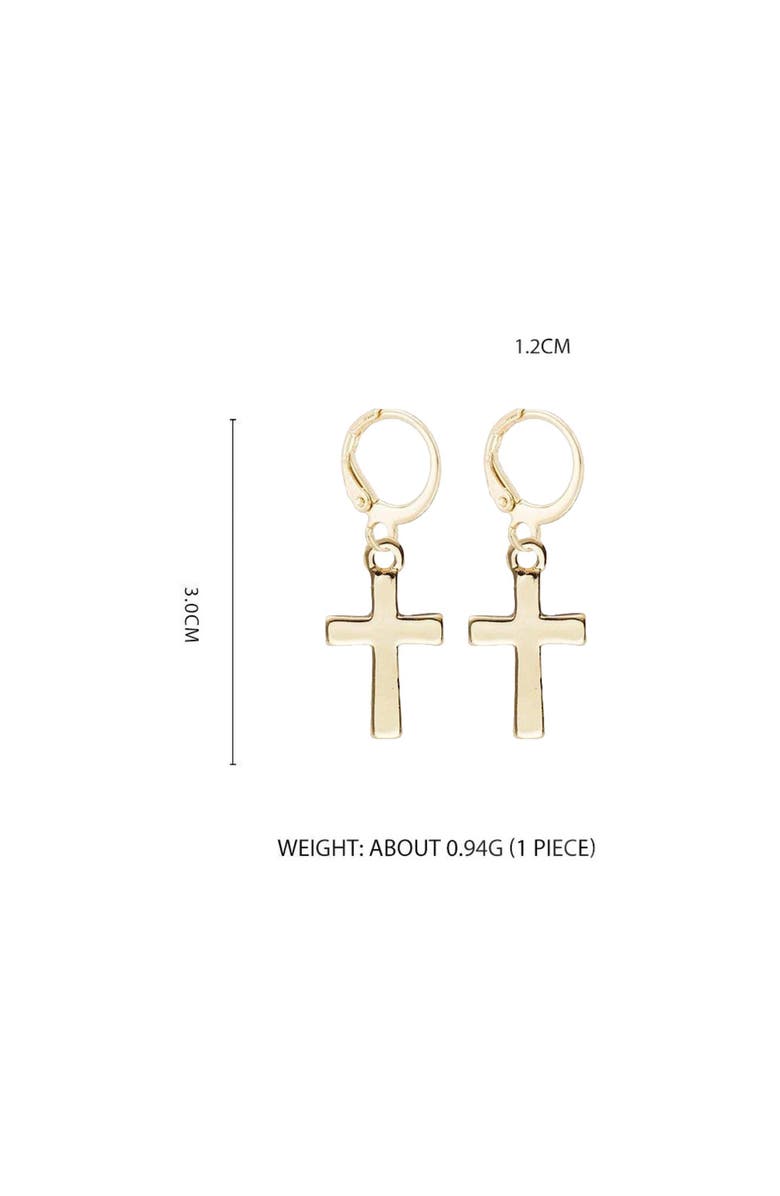 Hollywood Sensation Cross Dangle Earrings, Alternate, color, Gold