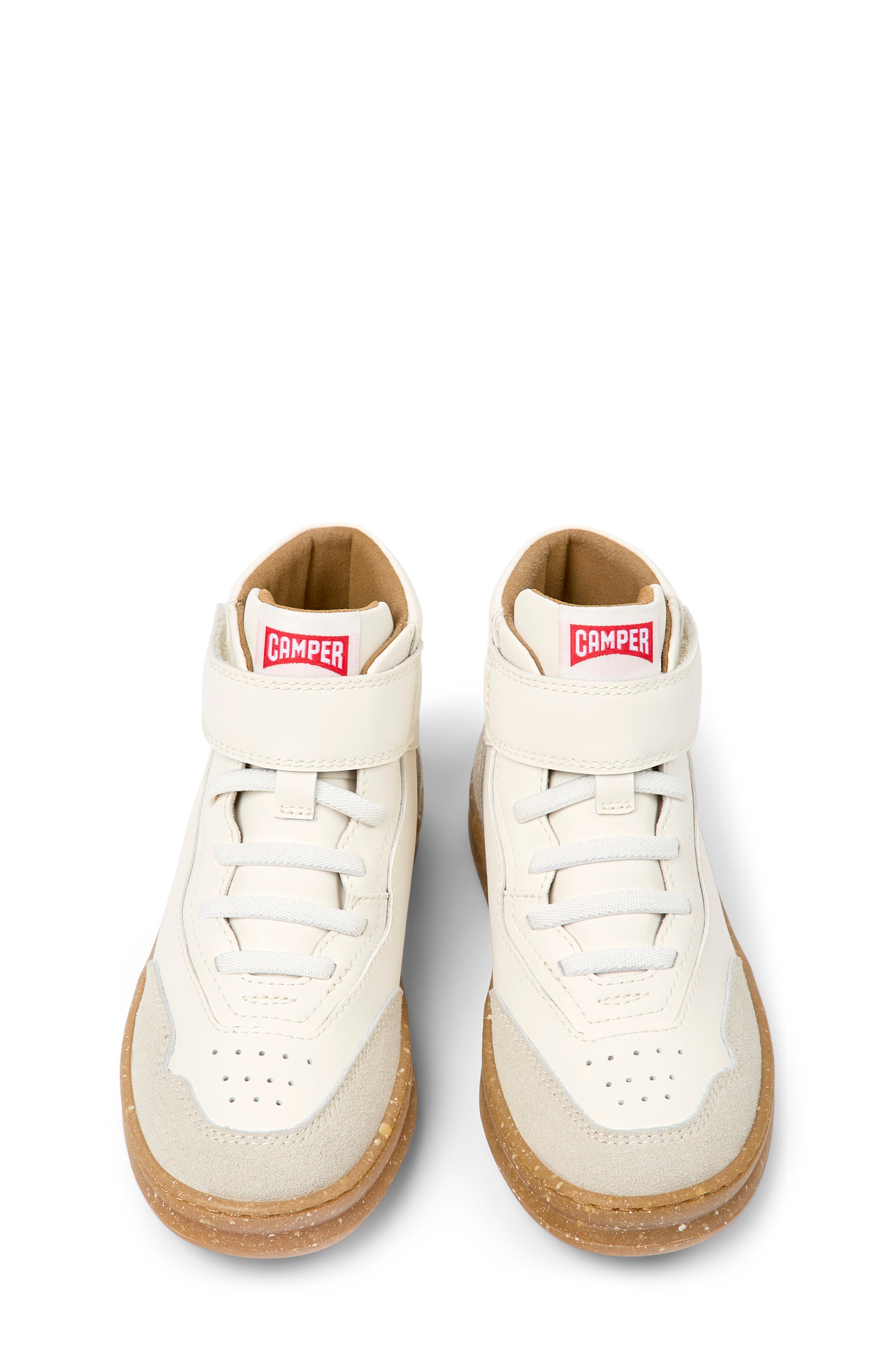 Camper Kids' Runner Four High Top Sneaker, Alternate, color, White Natural