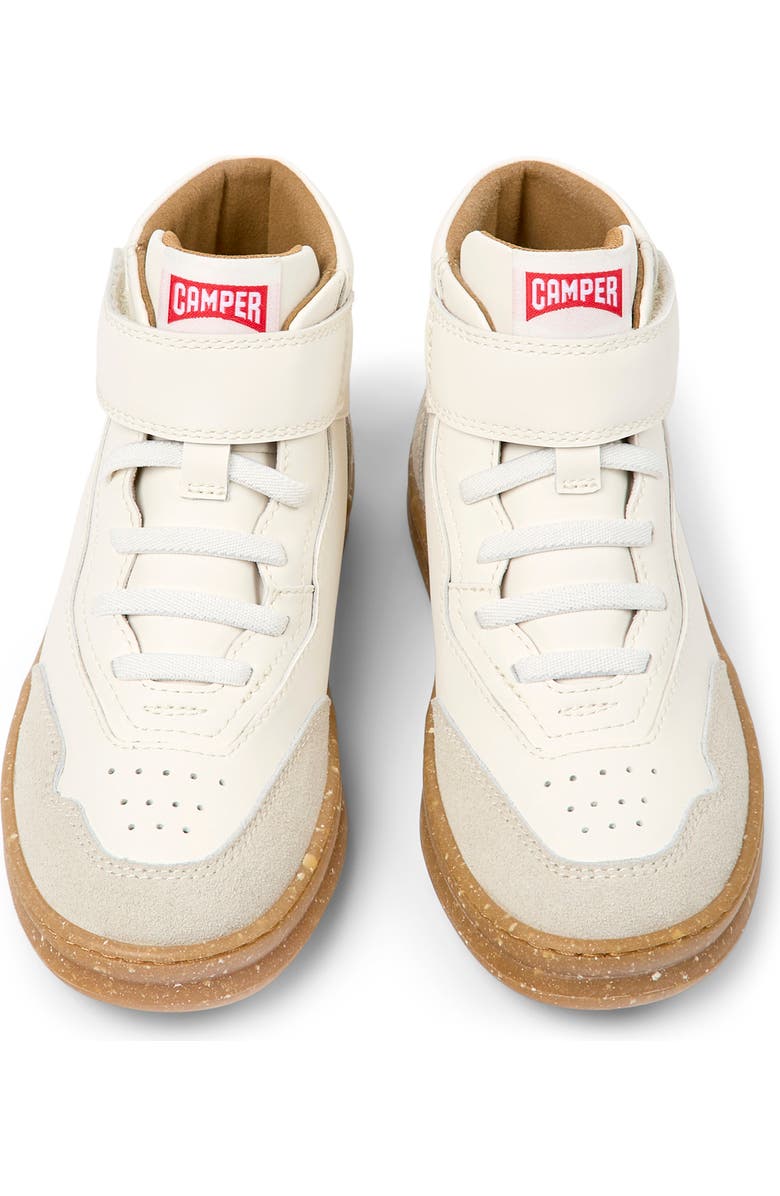 Camper Kids' Runner Four High Top Sneaker, Alternate, color, White Natural
