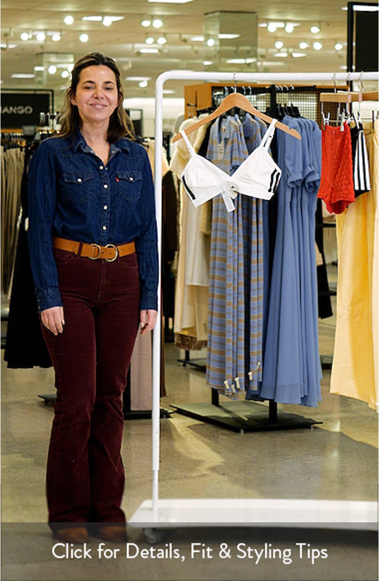 Essentials Cotton Blend 3 Stripe Triangle Wrap Bralette, sales video thumbnail