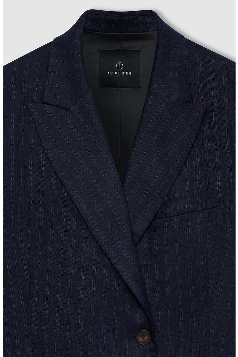 Aretha Blazer, Alternate, color, Navy Pinstripe