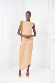 Chuks Collins The Aurelia Beaded Silk Chiffon Gown