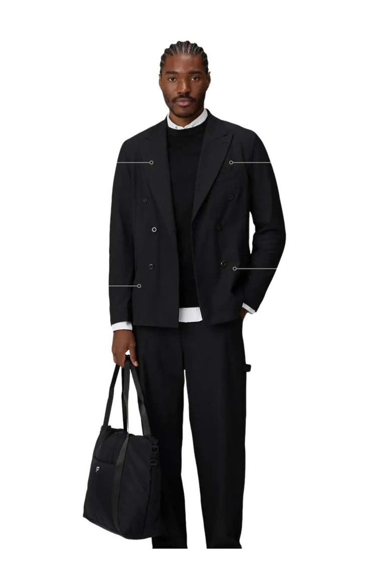The Don Double Breasted Blazer, Alternate, color, Black