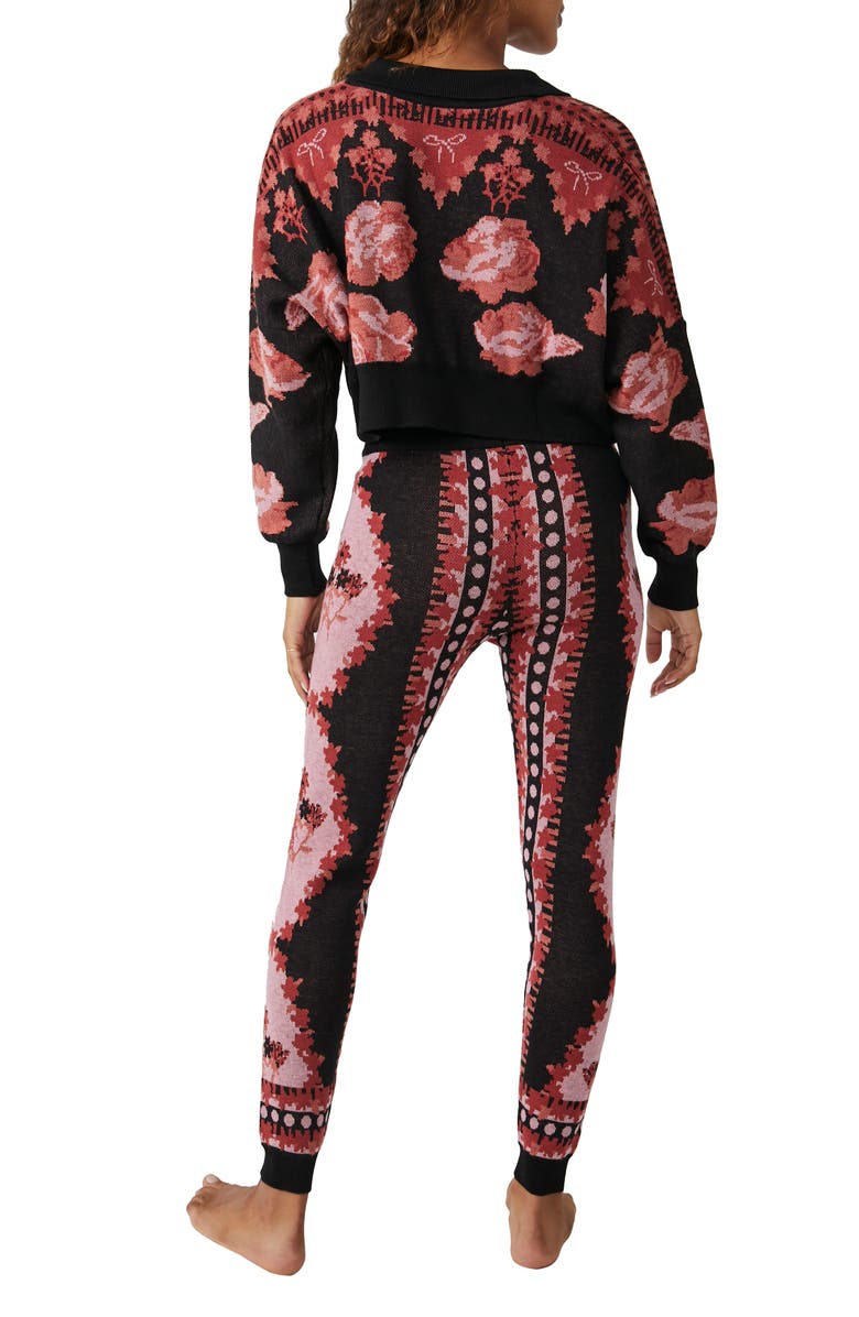 Free People Fuzzy Feelings Crop Sweater & Pants Pajama Set, Alternate, color, 