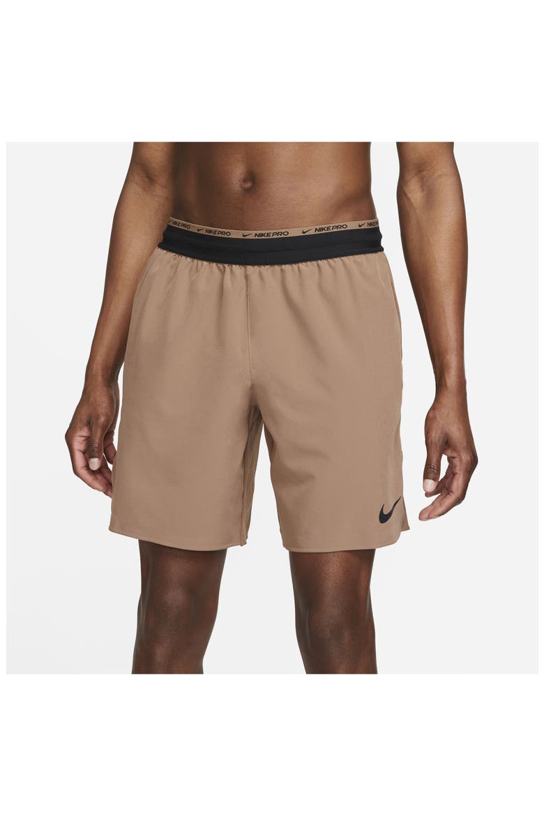 Pro Dri-FIT Flex Rep Athletic Shorts, Alternate, color, ARCHAEO BROWN/ BLACK