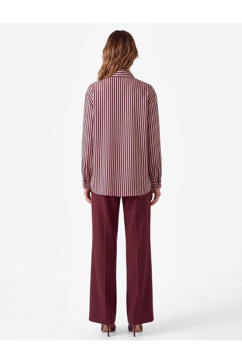 Long Sleeve Tie Neck Striped Shirt, Alternate, color, PINK STRIPE