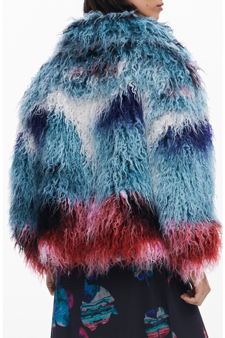 Faux Fur Jacket, Alternate, color, BLUE