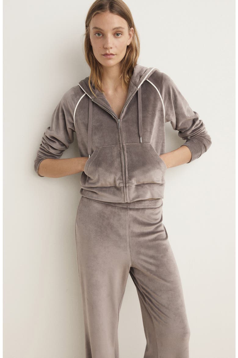 Soft Touch Velour Pajamas Pants, Alternate, color, MEDIUM BROWN