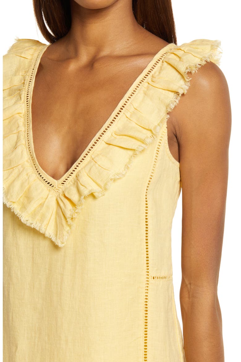 Brand Ellis Ruffle Linen Shift Dress, Alternate, color, JOJOBA