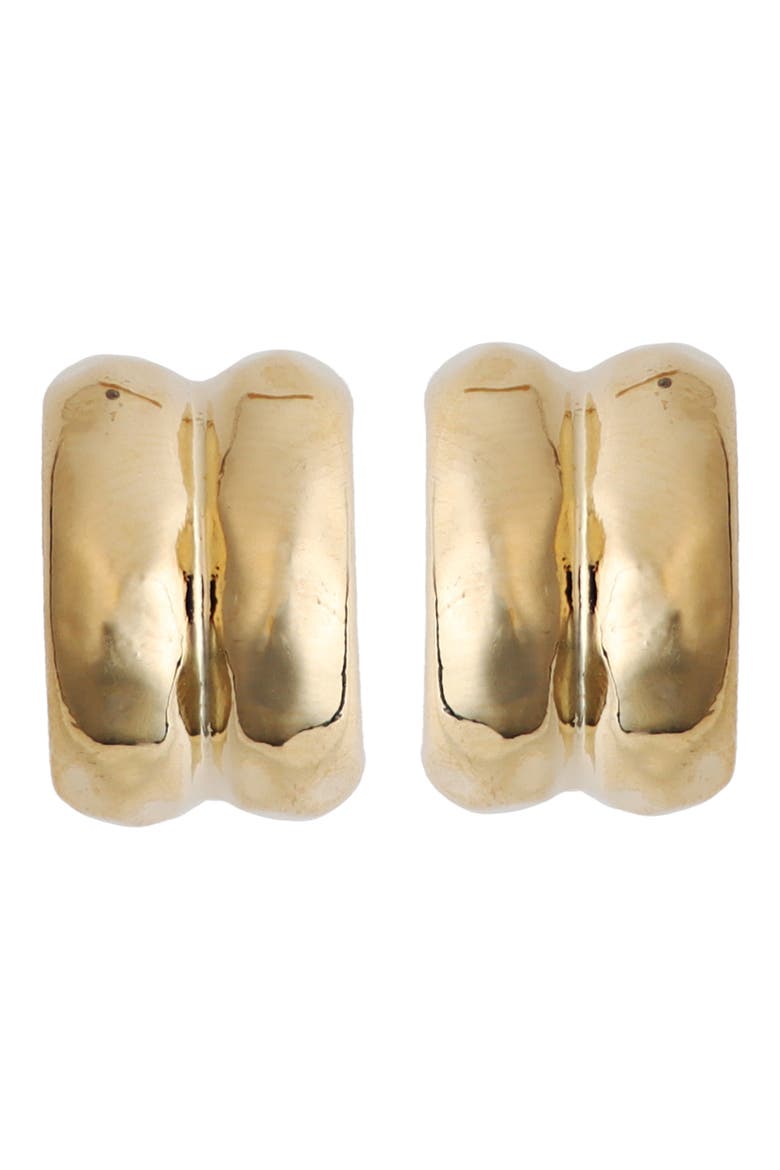 Two Row Hoop Earrings, Main, color, GOLD