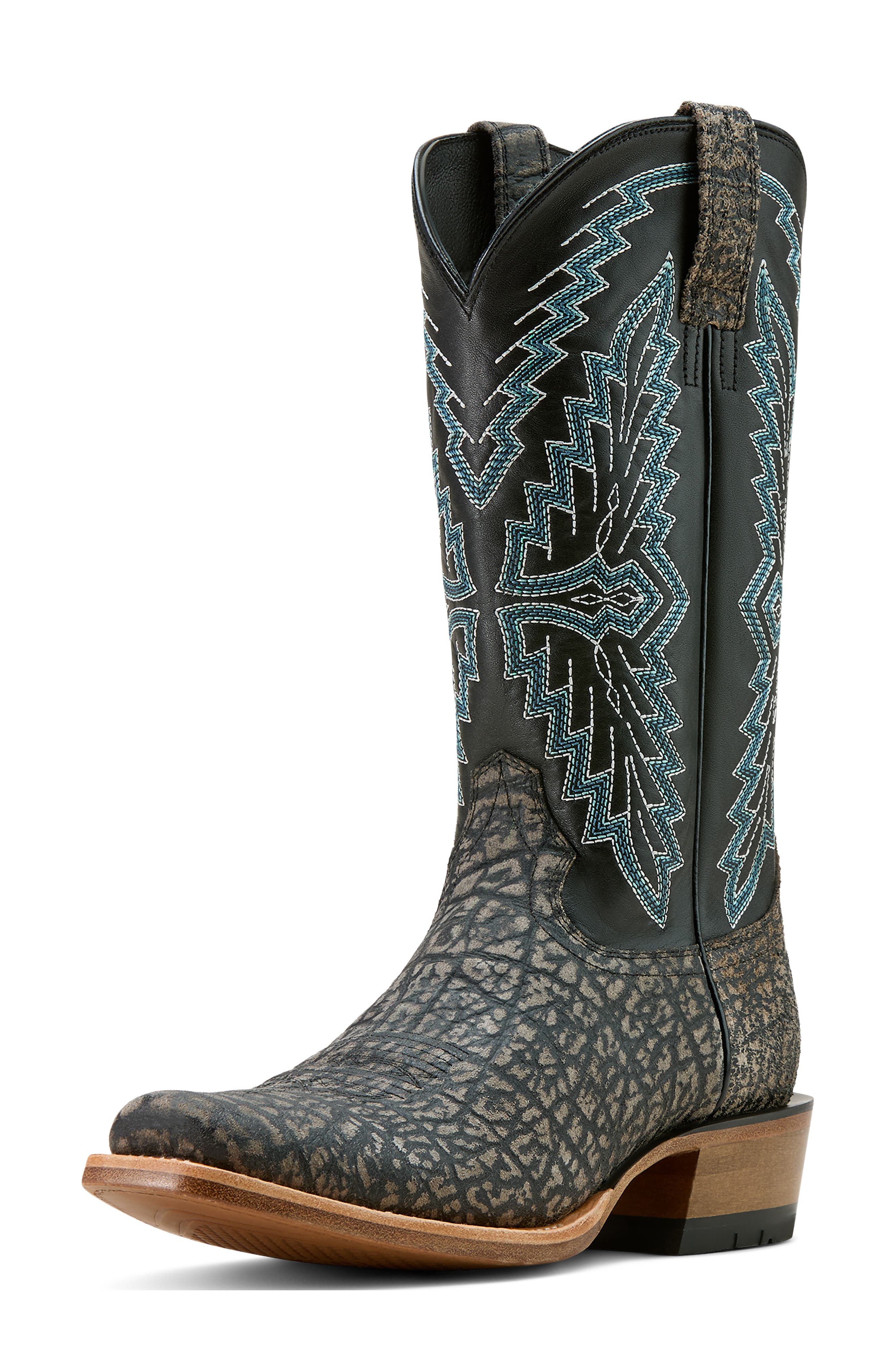 Futurity Showman Leather Western Boot, Alternate, color, GREY