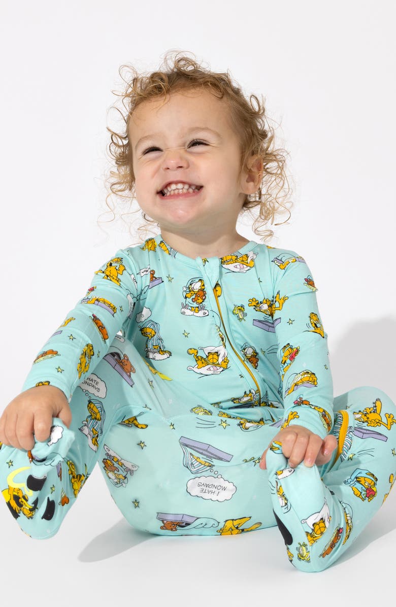 Bellabu Bear x Garfield Sleepy Fitted One-Piece Convertible Pajamas, Alternate, color, 