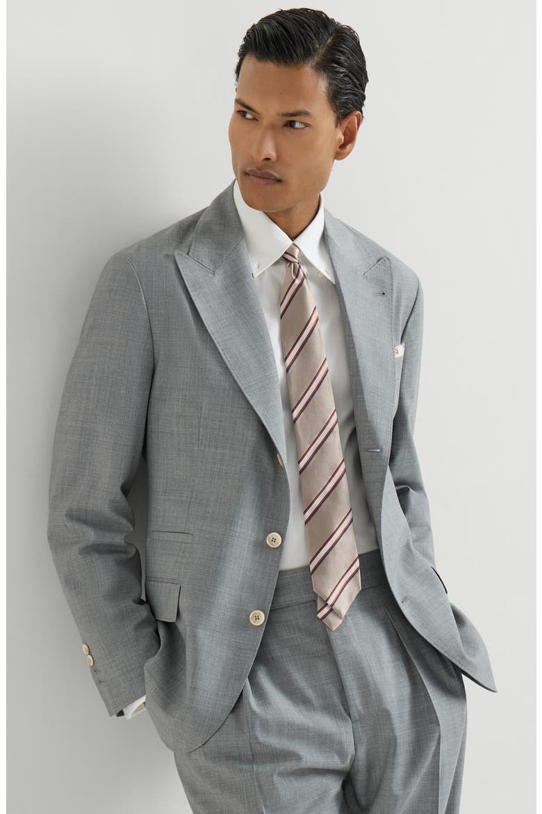 Virgin wool blazer, Alternate, color, Grey
