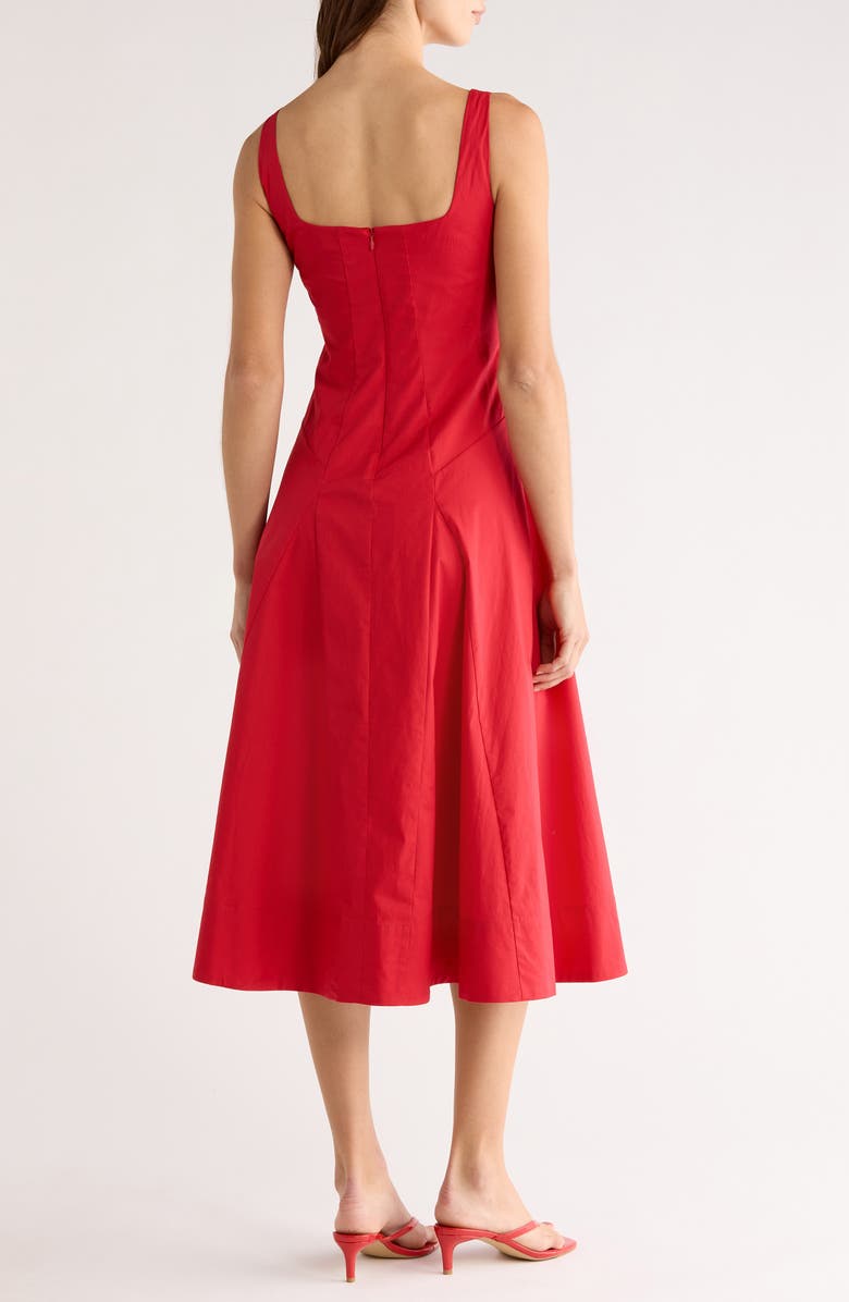 STAUD Willow A-Line Dress, Alternate, color, Cherry