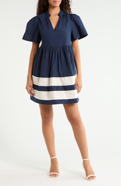 Lidia Colorblock Cotton Minidress
