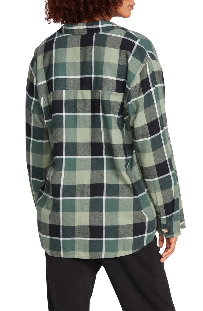 Volcom Oversize Me Plaid Cotton Flannel Shirt, Alternate, color, 