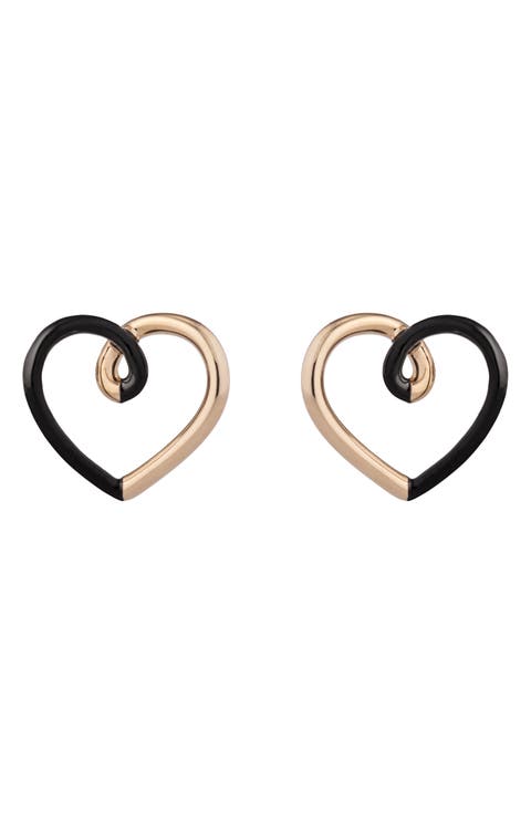 Two-Tone Heart Earrings
