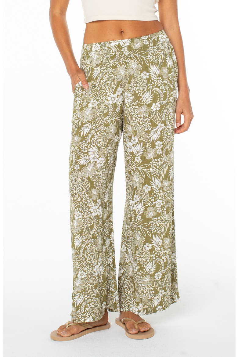 Midnight Ave Floral Wide Leg Pants, Main, color, OLIVE BRANCH